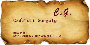 Czédli Gergely névjegykártya